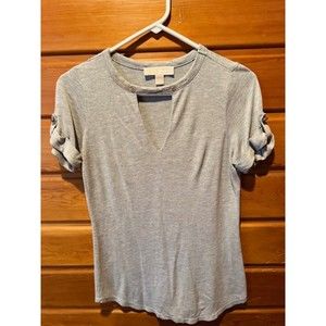 Michael Kors Gray Military Sleeve T-Shirt Size Women's Extra Small